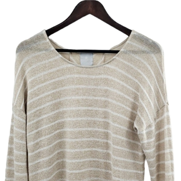 Sunday Anthropologie Striped Cream Knit Top - Picture 3 of 9
